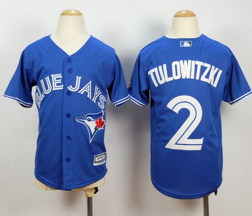 Blue Jays #2 Troy Tulowitzki Blue Cool Base Stitched Youth MLB Jersey - Click Image to Close